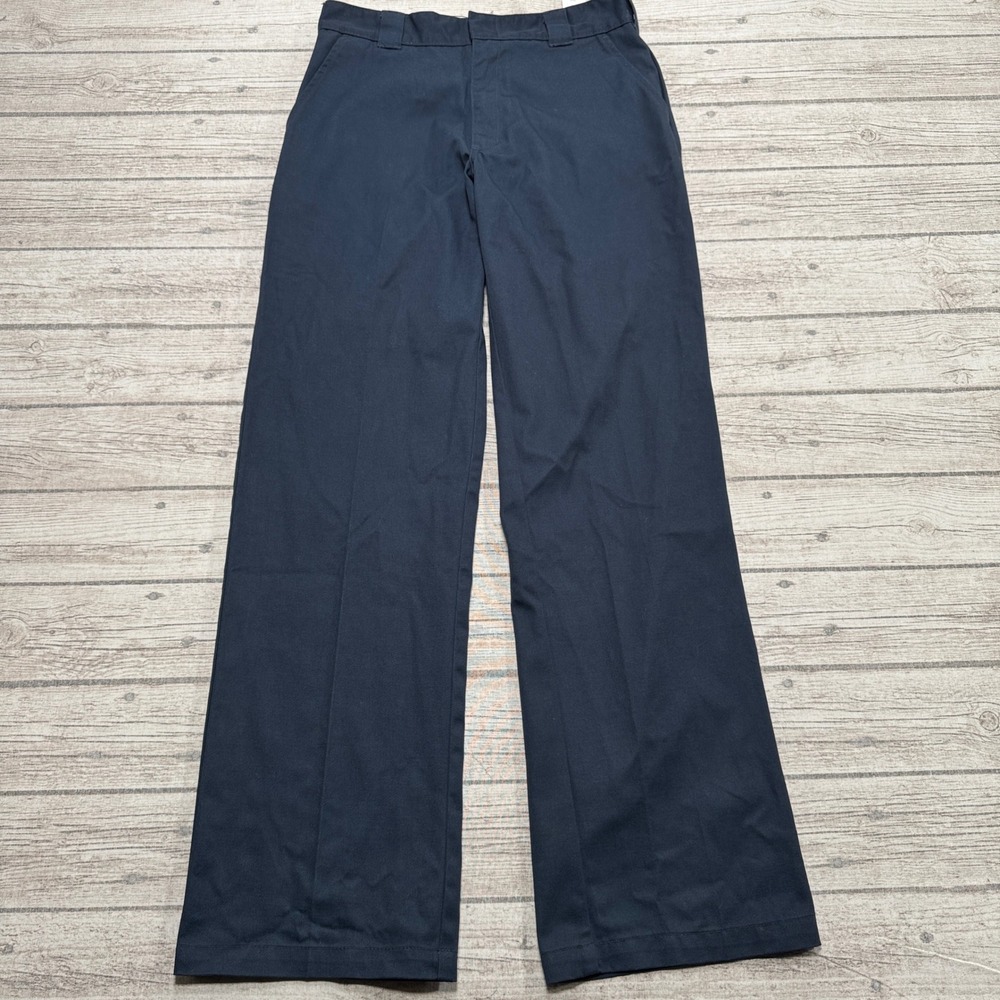 Dickies Chino Pants Men's 32x34 Navy Blue Straight Leg Flat Front Work Trousers